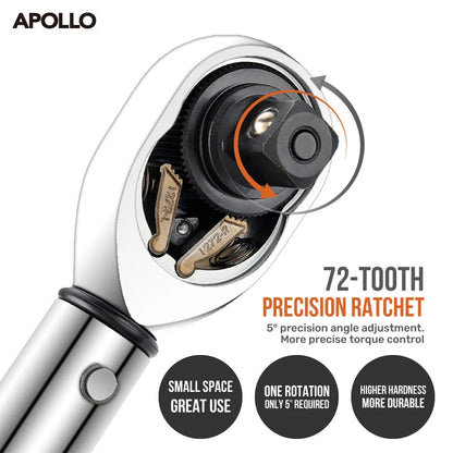 Apollo Torque Wrench Repairing Tool High Precise Torque Preset Wrenches 2-24N.m Torque Adjustable 1/4inch Ratchet Wrench