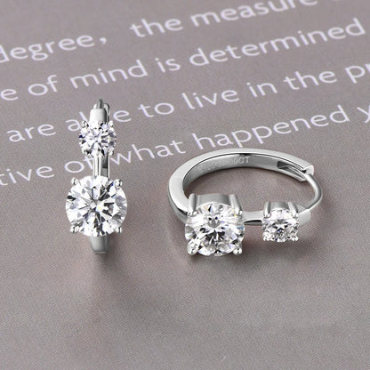 IOGOU Moissanite Hoop Earrings – 4/6.5mm – D Color – White Gold
