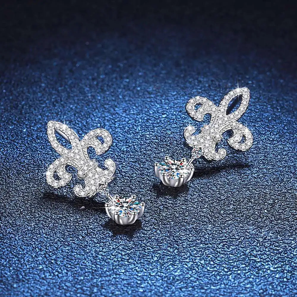 BIJOX STORY 1ct Colors Moissanite Stud Earrings GRA Certified Lab Created Diamond 925 Sterling Silver Wedding Jewelry for Women