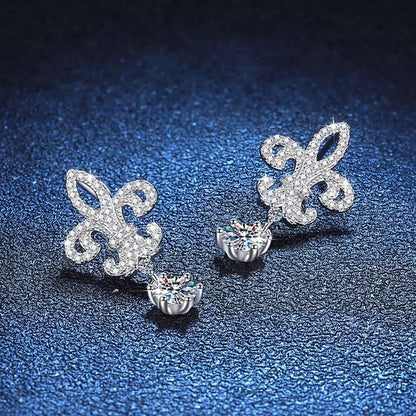 BIJOX STORY 1ct Colors Moissanite Stud Earrings GRA Certified Lab Created Diamond 925 Sterling Silver Wedding Jewelry for Women