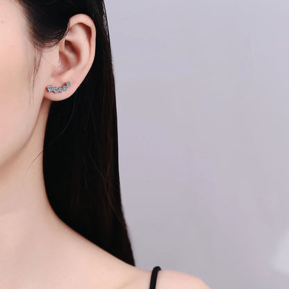 NeeTim 1.16cttw Full Moissanite Stud Earrings for Women Gradient Gem Lab Diamond Studs Earrings 925 Sterling Silver GRA Jewelry