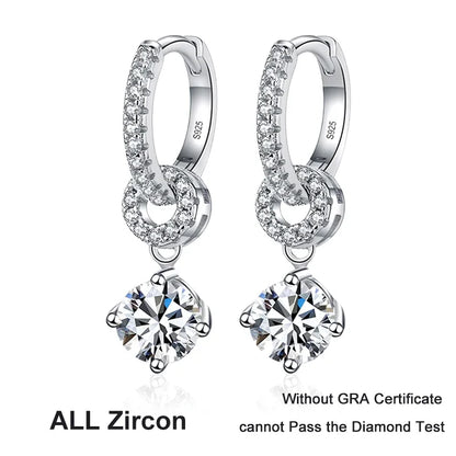 NeeTim Drop Earrings – Moissanite – White Gold – Elegant Gift