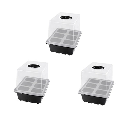 Heightened Three-Piece Set Seedling Box 6/12 Hole with Lid Succulent Vegetable Breeding Pot for Gardening And Plant Care