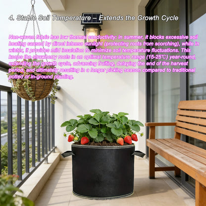 68 Pcs 3 Gallon Strawberry Grow Bags for Plants with Handles Garden Accessories Vegetable Plant Bags for Growing Flower Pot
