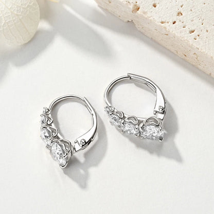 IOGOU Luxury 1.86cttw Full Moissanite Diamond Hoop Clip Earrings for Women Original 925 Sterling Silver Jewelry Vintage Earrings