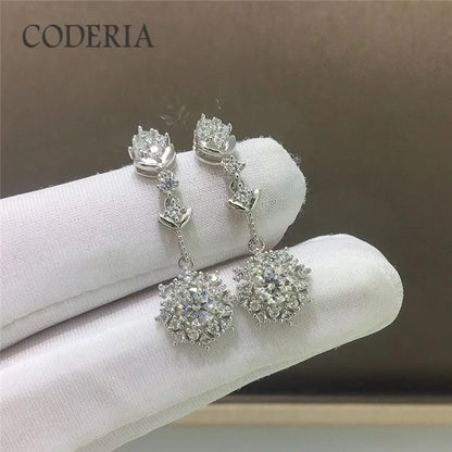 Moissanite Compass Earrings – 1CT D/VVS – GRA – White Gold