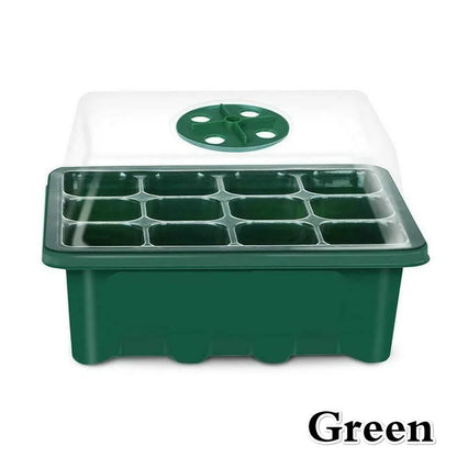 12 Cells Hole Plastics Plant Pots Grow Box Plant Seedling Pots Gardening Sowing Tray Tools Hydroponics Growing System Indoors
