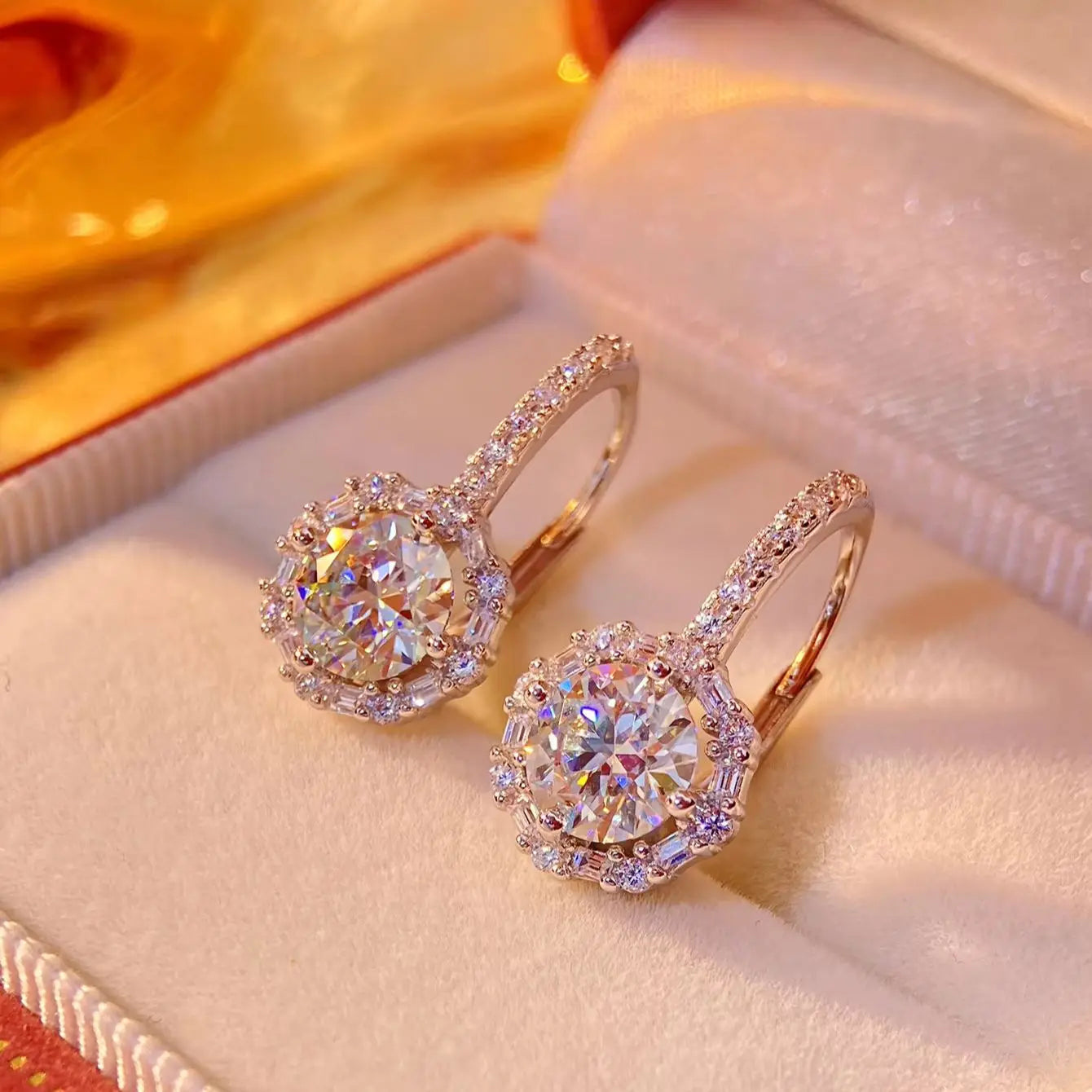 HORRIPAL 1CTTW D VVS1 Moissanite Hoop Earrings S925 Sterling Silver Earrings for women Sparkling Diamond Jewelry GRA Pass Tester