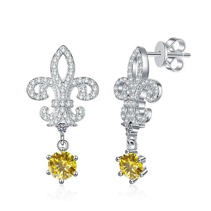 BIJOX STORY 1ct Colors Moissanite Stud Earrings GRA Certified Lab Created Diamond 925 Sterling Silver Wedding Jewelry for Women