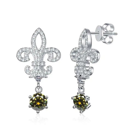 BIJOX STORY 1ct Colors Moissanite Stud Earrings GRA Certified Lab Created Diamond 925 Sterling Silver Wedding Jewelry for Women