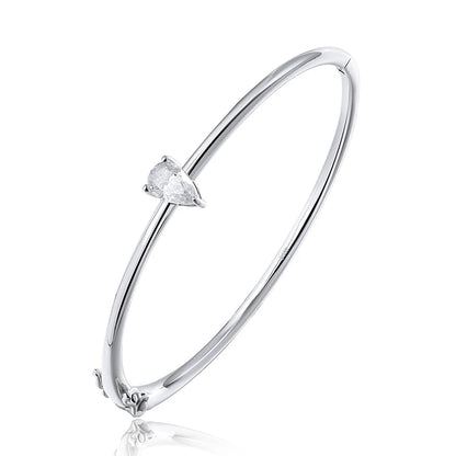 Smyoue S925 Moissanite Teardrop Bangle – GRA Certified Elegance