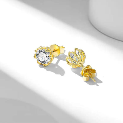 925 silver 1 carat*2 moissanite octagonal classic high-grade petal earrings