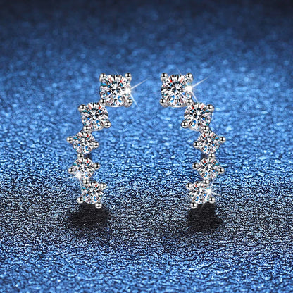 NeeTim 1.16cttw Full Moissanite Stud Earrings for Women Gradient Gem Lab Diamond Studs Earrings 925 Sterling Silver GRA Jewelry