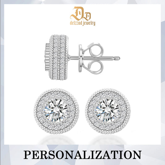 Delzzad 0.1-1ct D Color Moissanite – White Gold – Sparkling Gift for Her