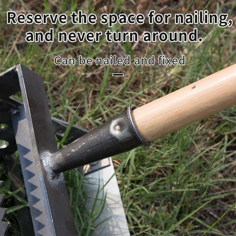 Hand Push Hoe Wheeled Weeding Manganese Steel Weed Machine Saw Tooth Agricultural Loosening Weeder No Handle