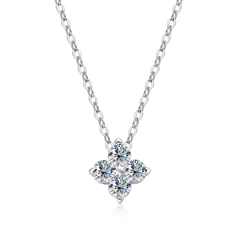 Moissanite Dainty Necklace 0.4ct GRA S925 Silver
