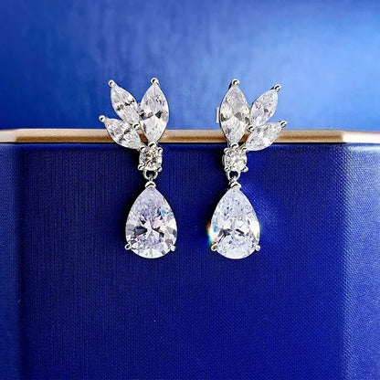 Luxury Long Lab Moissanite Diamond Dangle Earring 100% Real 925 sterling silver Party Wedding Drop Earrings for Women Jewelry