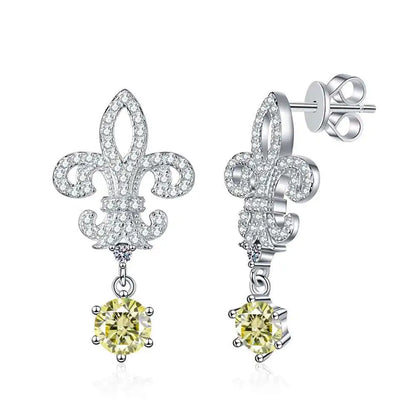 BIJOX STORY 1ct Colors Moissanite Stud Earrings GRA Certified Lab Created Diamond 925 Sterling Silver Wedding Jewelry for Women
