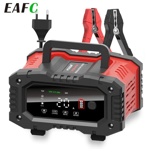 🔋Smart Battery Charger 12V/24V – Auto Charging & Pulse Repair | Safe & Fast