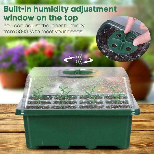 12 Cells Hole Plastics Plant Pots Grow Box Plant Seedling Pots Gardening Sowing Tray Tools Hydroponics Growing System Indoors