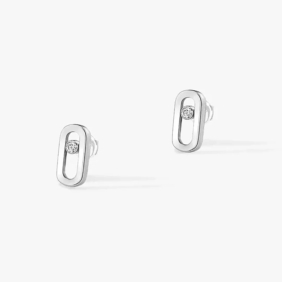 925 sterling silver gold-plated classic single diamond earrings for women. Wedding earrings.