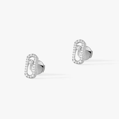 925 sterling silver gold-plated classic single diamond earrings for women. Wedding earrings.