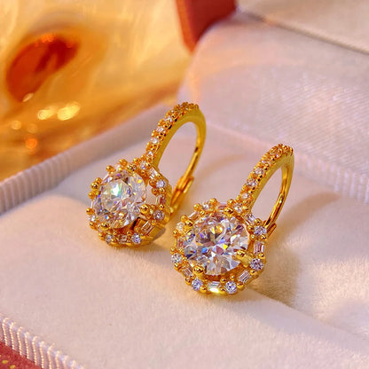 HORRIPAL 1CTTW D VVS1 Moissanite Hoop Earrings S925 Sterling Silver Earrings for women Sparkling Diamond Jewelry GRA Pass Tester