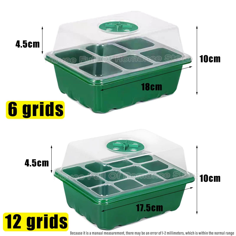 Seed Starter Kit with Adjustable Humidity Dome and Base Indoor Greenhouse Mini Propagator Seeds Growing Starting Nursery Trays