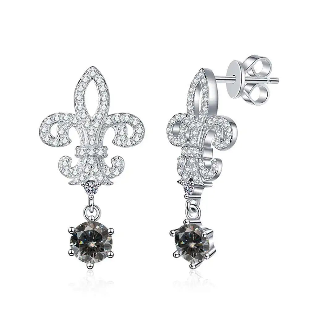 BIJOX STORY 1ct Colors Moissanite Stud Earrings GRA Certified Lab Created Diamond 925 Sterling Silver Wedding Jewelry for Women