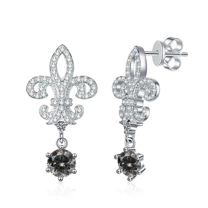 BIJOX STORY 1ct Colors Moissanite Stud Earrings GRA Certified Lab Created Diamond 925 Sterling Silver Wedding Jewelry for Women