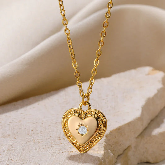 Olivia Crystal Heart Necklace