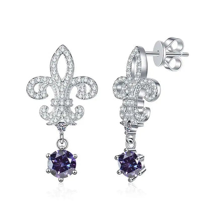 BIJOX STORY 1ct Colors Moissanite Stud Earrings GRA Certified Lab Created Diamond 925 Sterling Silver Wedding Jewelry for Women
