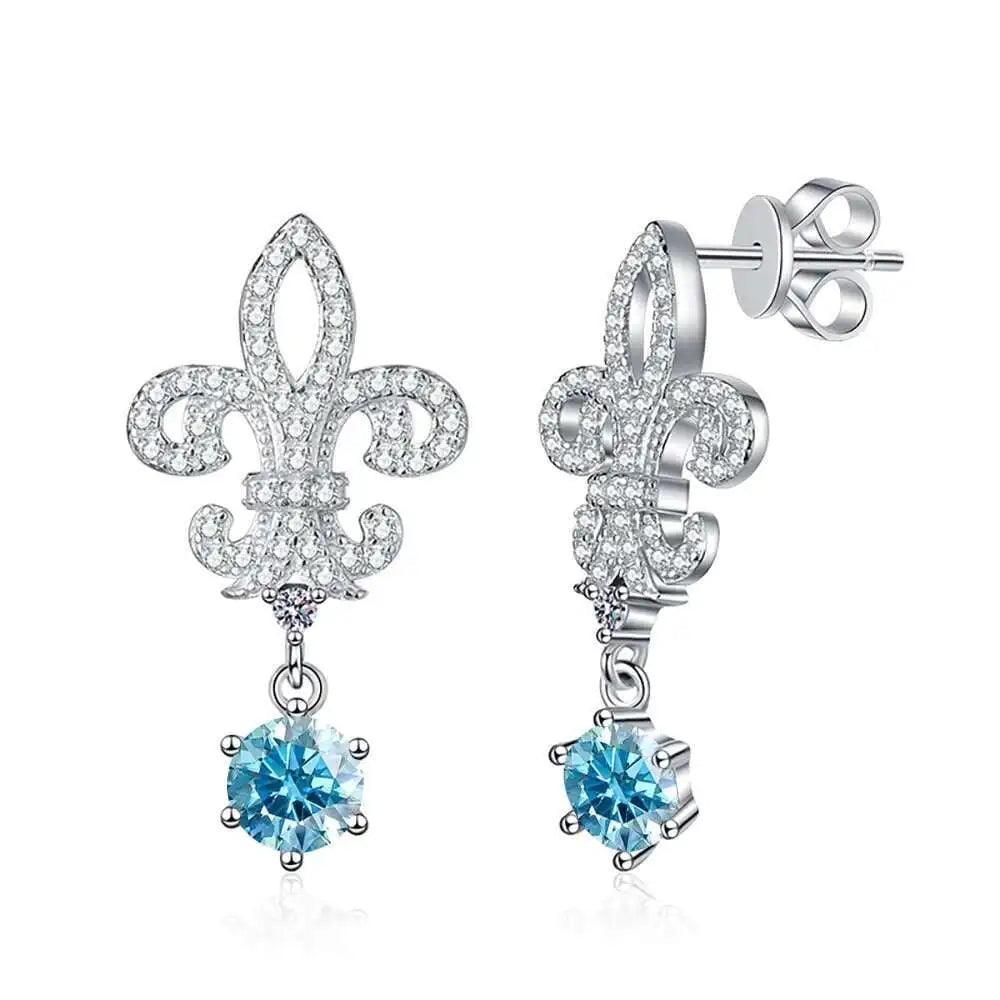 BIJOX STORY 1ct Colors Moissanite Stud Earrings GRA Certified Lab Created Diamond 925 Sterling Silver Wedding Jewelry for Women