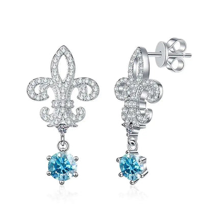 BIJOX STORY 1ct Colors Moissanite Stud Earrings GRA Certified Lab Created Diamond 925 Sterling Silver Wedding Jewelry for Women