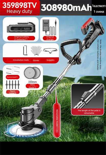 Multifunctional Agricultural Lawn Mower Electric Lawn Mower Small Household Rechargeable Lithium Battery Weeding Machine