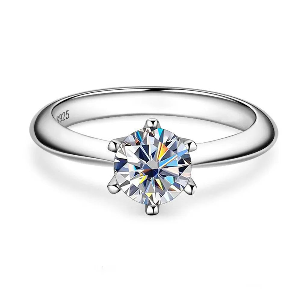 Minimalist Moissanite Engagement Band