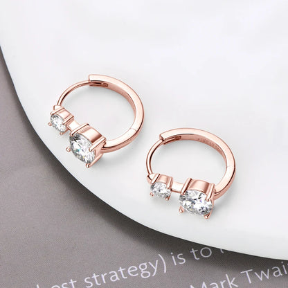 IOGOU Moissanite Hoop Earrings – 4/6.5mm – D Color – White Gold