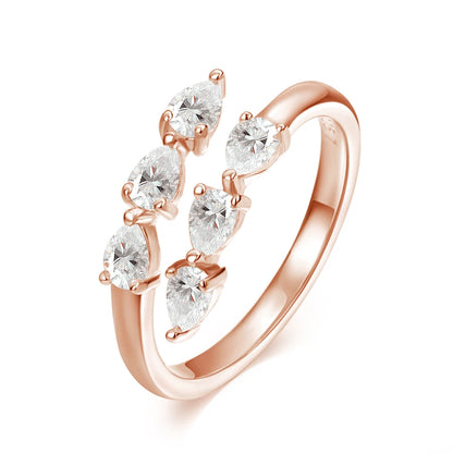 Smyoue 3x4mm Moissanite Crown Ring – 925 Silver Wedding Band