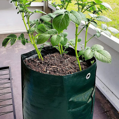 SPONDWILD 17 Pcs Thickened Potato Planting Bag 10 Gallon Garden PE Fabric Gardening Pot Vegetable Flowerpot Outdoor Planting Bag