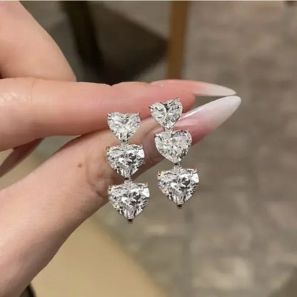 Luxury Long Lab Moissanite Diamond Dangle Earring 100% Real 925 sterling silver Party Wedding Drop Earrings for Women Jewelry