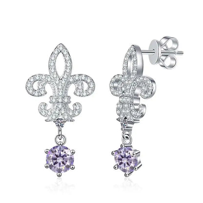 BIJOX STORY 1ct Colors Moissanite Stud Earrings GRA Certified Lab Created Diamond 925 Sterling Silver Wedding Jewelry for Women