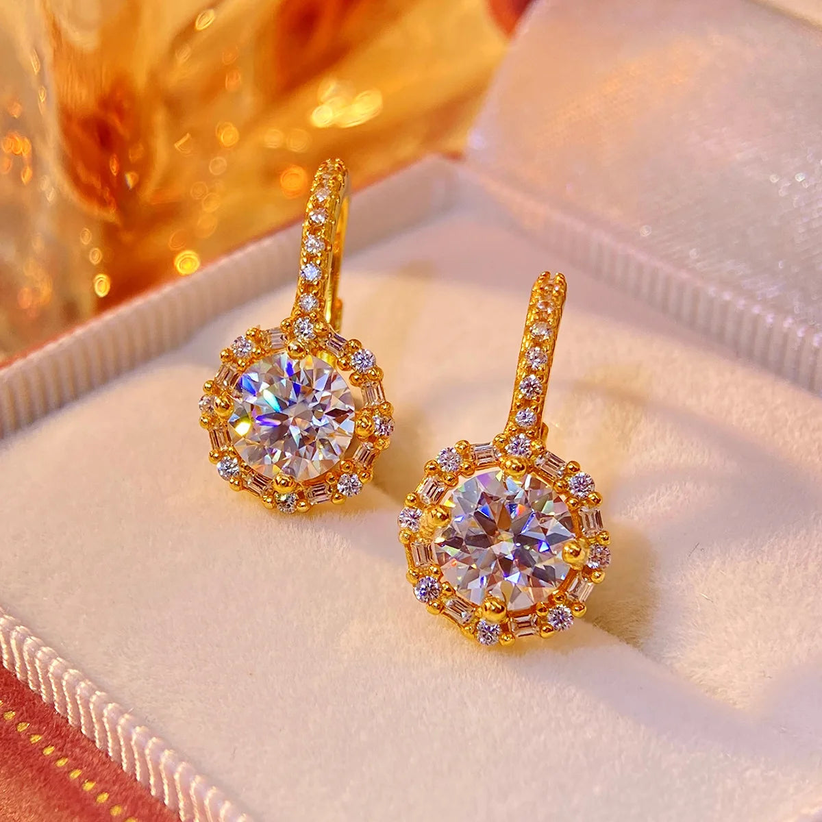 HORRIPAL 1CTTW D VVS1 Moissanite Hoop Earrings S925 Sterling Silver Earrings for women Sparkling Diamond Jewelry GRA Pass Tester
