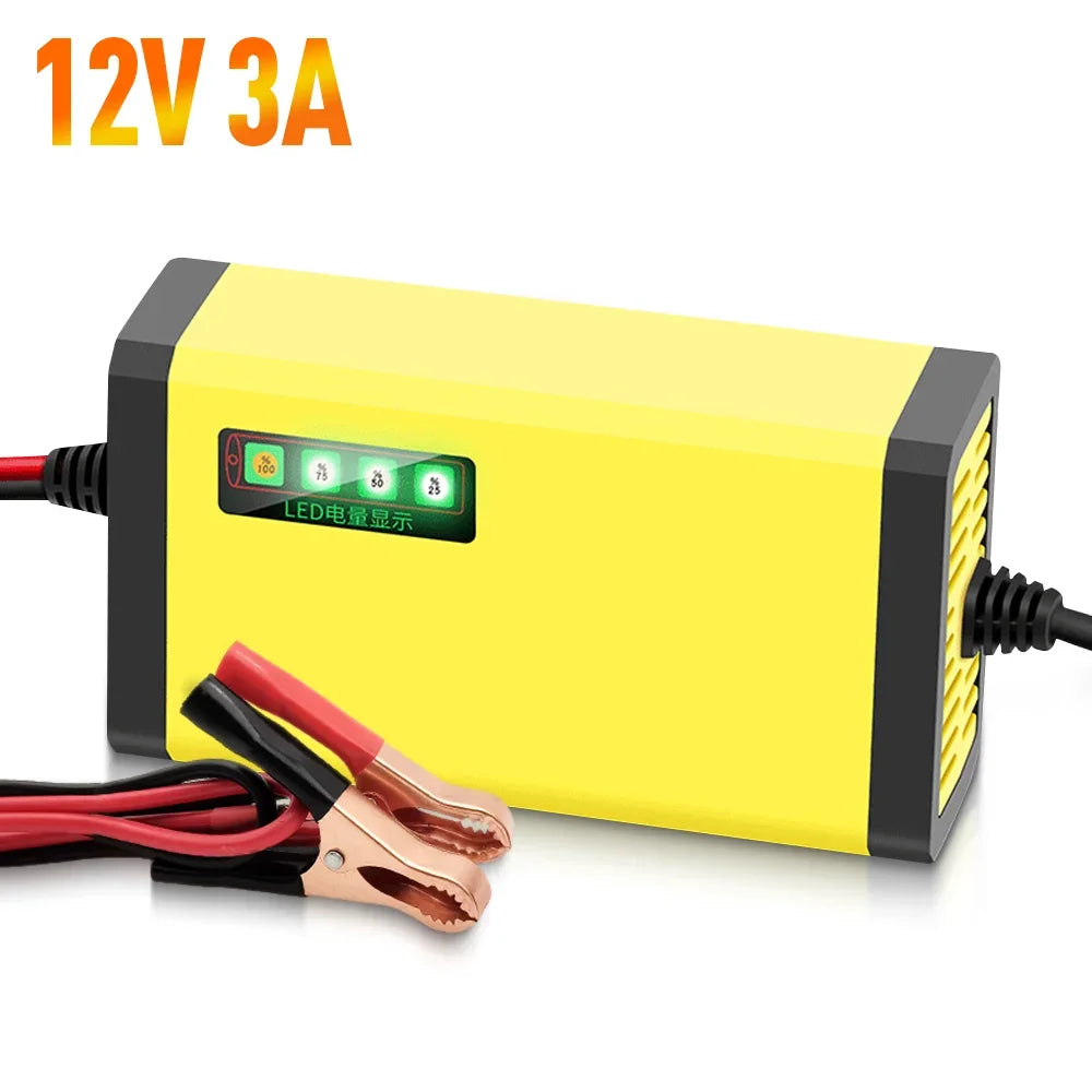 Automatic 10A Car Battery Charger – Intelligent 12V/24V Fast Charging & Repair Mode