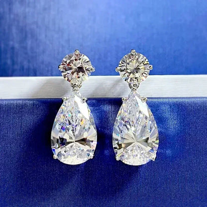 Luxury Long Lab Moissanite Diamond Dangle Earring 100% Real 925 sterling silver Party Wedding Drop Earrings for Women Jewelry