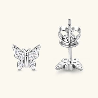 OXTAO 925 Sterling Silver Moissanite Butterfly Earrings Female Jewelry Sparkling Lab Diamond Piercing Earring Gift GRA Certified