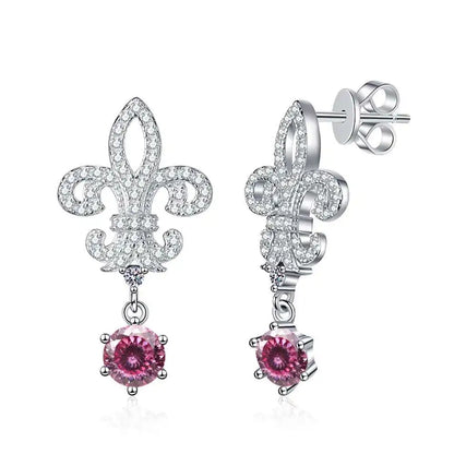 BIJOX STORY 1ct Colors Moissanite Stud Earrings GRA Certified Lab Created Diamond 925 Sterling Silver Wedding Jewelry for Women