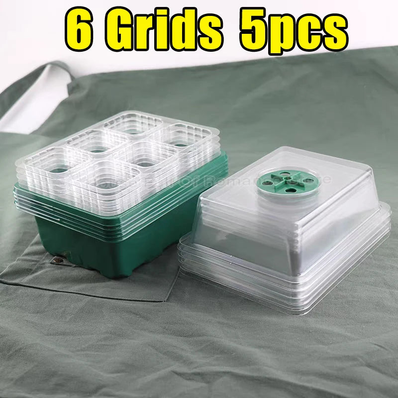 Seed Starter Kit with Adjustable Humidity Dome and Base Indoor Greenhouse Mini Propagator Seeds Growing Starting Nursery Trays