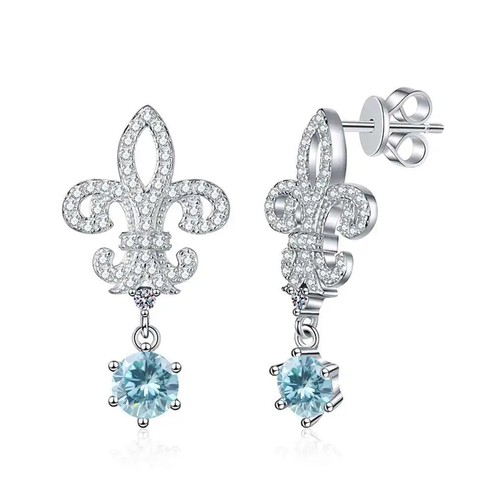 BIJOX STORY 1ct Colors Moissanite Stud Earrings GRA Certified Lab Created Diamond 925 Sterling Silver Wedding Jewelry for Women