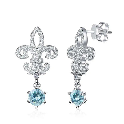 BIJOX STORY 1ct Colors Moissanite Stud Earrings GRA Certified Lab Created Diamond 925 Sterling Silver Wedding Jewelry for Women