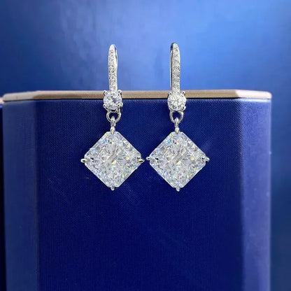 Luxury Long Lab Moissanite Diamond Dangle Earring 100% Real 925 sterling silver Party Wedding Drop Earrings for Women Jewelry